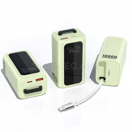 Portable mobile power supply with built-in cable
