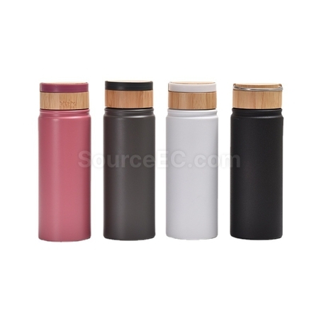Stainless Steel Bamboo Lid Handle Thermos Cup