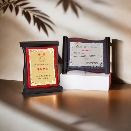 Customization Book-Shaped Solid Wood Medal Corporate Gifts
