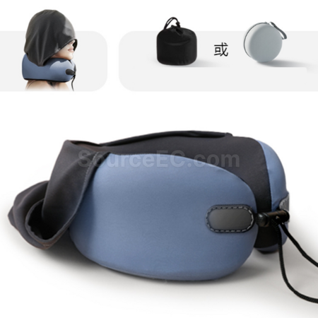 Customization U-shaped hooded memory foam neck pillow Corporate Gifts