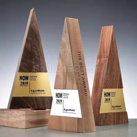 Solid Wood Triangle Trophy