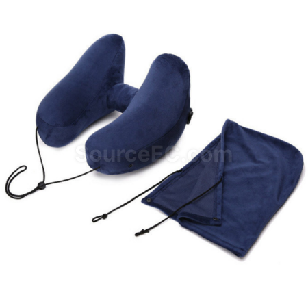 Customization U-shaped inflatable H-hooded neck pillow Corporate Gifts