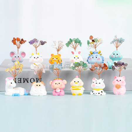 Customization Crystal Tree with Chinese Zodiac Base Corporate Gifts