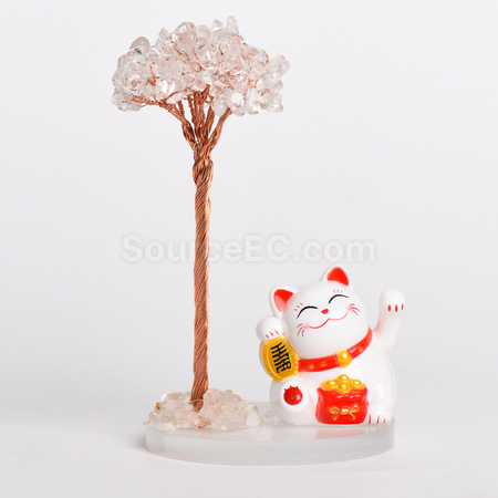 Customization Lucky Cat Crystal Tree Corporate Gifts