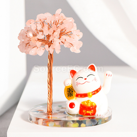 Customization Lucky Cat Crystal Tree Corporate Gifts
