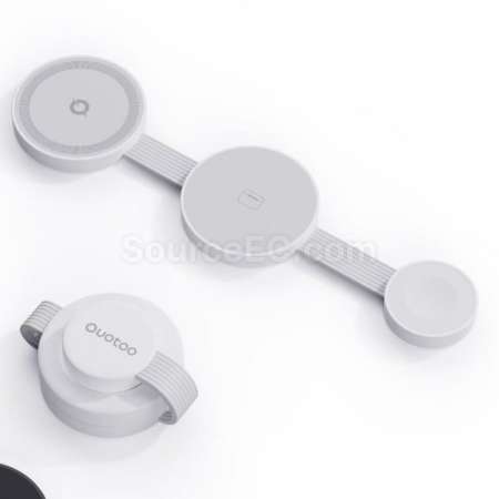 Folding three - in - one magnetic wireless charger