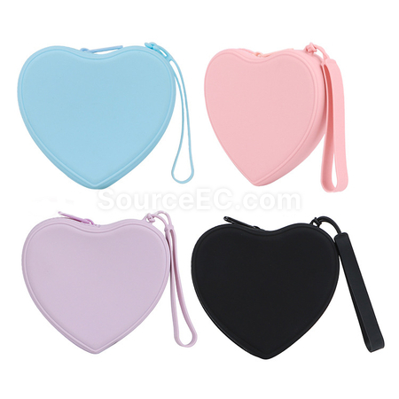 Heart-Shaped Portable Waterproof Silicone Cosmetic Bag