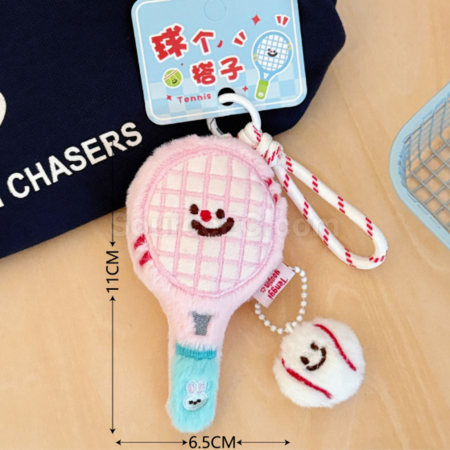 Customization Plush toy tennis racket keychain pendant Corporate Gifts