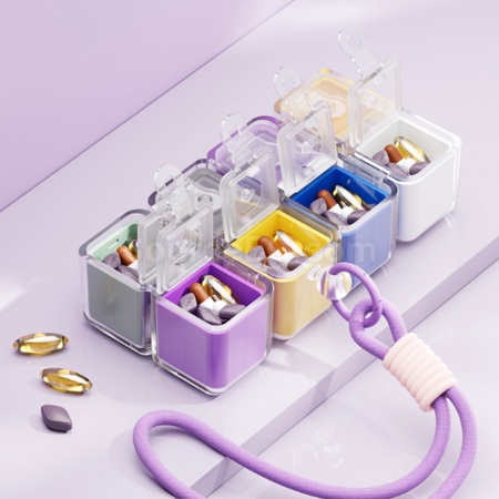 Customization Rubik's Cube Medicine Box with Lanyard Corporate Gifts