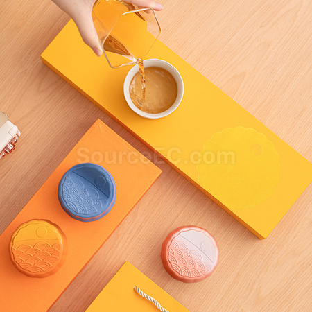 Customization Mooncake-shaped Tea Cup Set Corporate Gifts