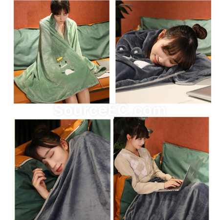 Customization Storable flannel nap blanket Corporate Gifts