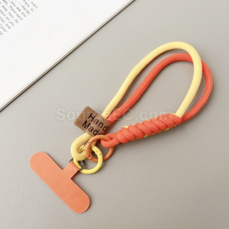 Customization Contrast color woven mobile phone lanyard keychain Corporate Gifts