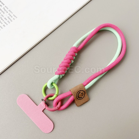 Customization Contrast color woven mobile phone lanyard keychain Corporate Gifts