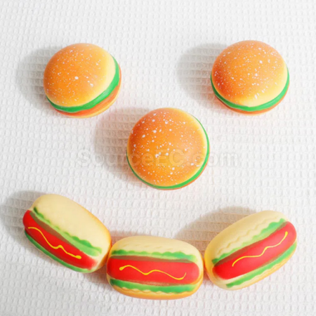 Hamburger and hot dog squeeze toys for stress relief