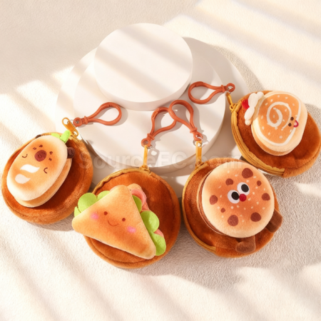 Customization Plush hamburger coin purse pendant keychain Corporate Gifts