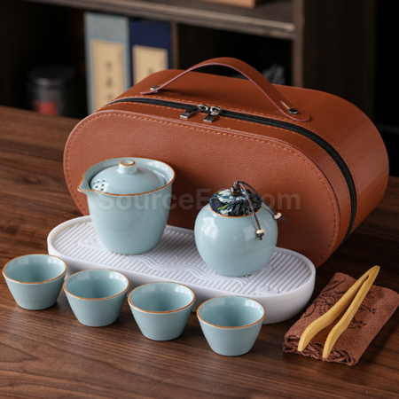 Customization Ru Kiln Travel Tea Set Corporate Gifts