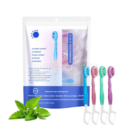 Customization Disposable portable soft-bristle toothbrush with floss Corporate Gifts