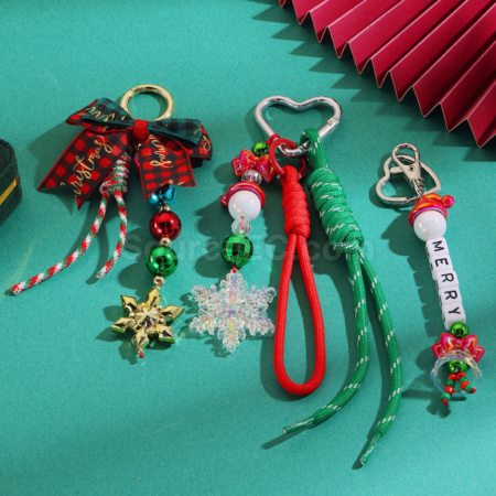 Customization Christmas atmosphere keychain pendant woven lanyard Corporate Gifts