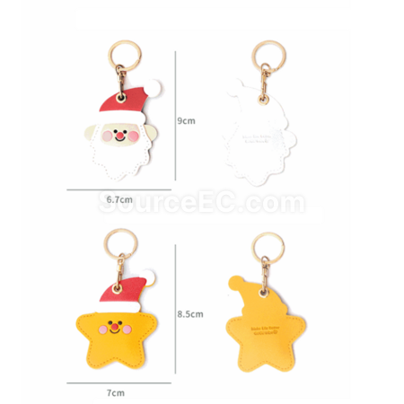 Customization Christmas Leather Keychain Access Control Card Pendant Corporate Gifts