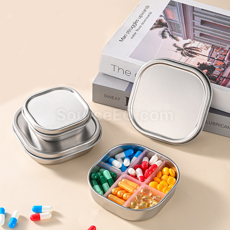 304 Stainless Steel Pill Box