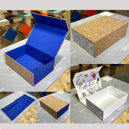 Customization Magnetic Flip Lid Eco-Friendly Cork Gift Box Corporate Gifts