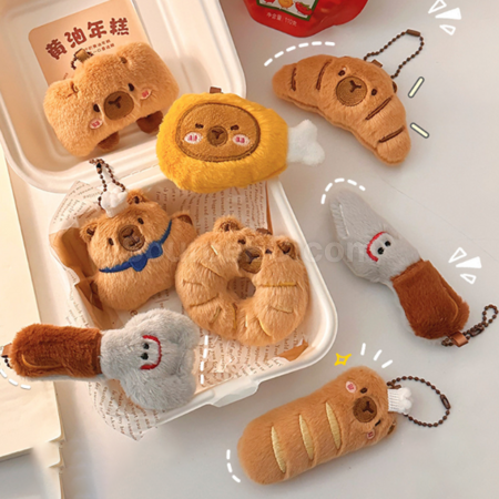 Customization Capybara Bread Plush Doll Pendant Keychain Corporate Gifts