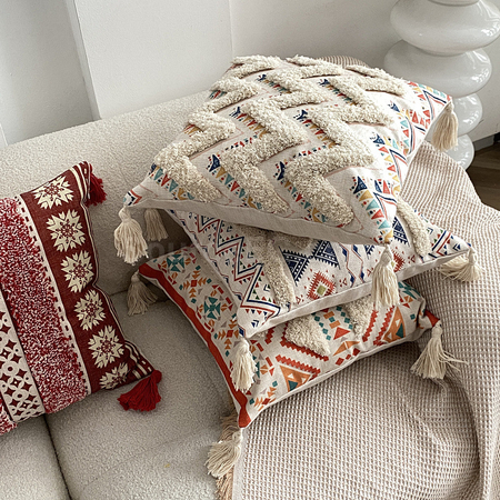 Customization Tufted Linen Printed Throw Pillow Corporate Gifts