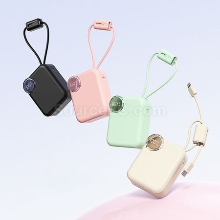 Customization Mini Self-contained Cable Fast-charging Power Bank Corporate Gifts
