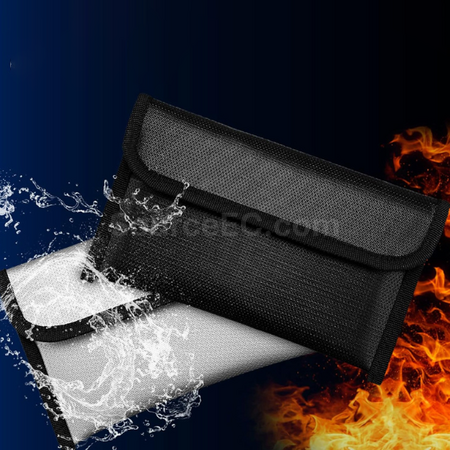 Waterproof and fireproof document bag wallet