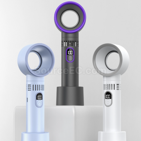 Digital display bladeless mini handheld fan