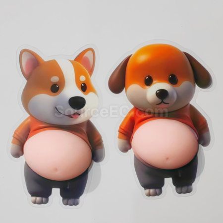 Customization Big-Bellied Puppy Squeezeable Toy Stress Reliever Sticker Corporate Gifts