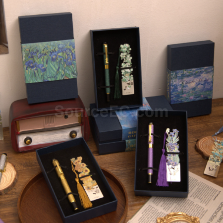 Customization Oil Painting Series Metal Bookmark Gift Box Corporate Gifts