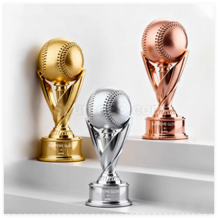 Metal Baseball Trophy