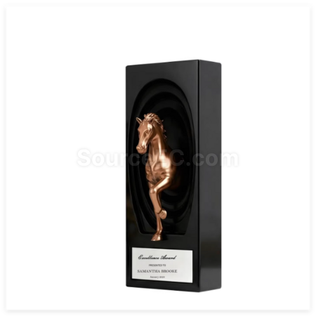 Customization Year of the Horse Metal Crystal Award Trophy Corporate Gifts