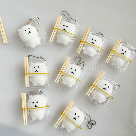 Customization Lunch Box Little Bear Squishy Keychain Stress Relief Toy Corporate Gifts