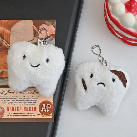 Customization Plush Tooth Pendant Keychain Corporate Gifts