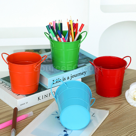 Customization Double-Eared Wrought Iron Desktop Mini iron Bucket Corporate Gifts