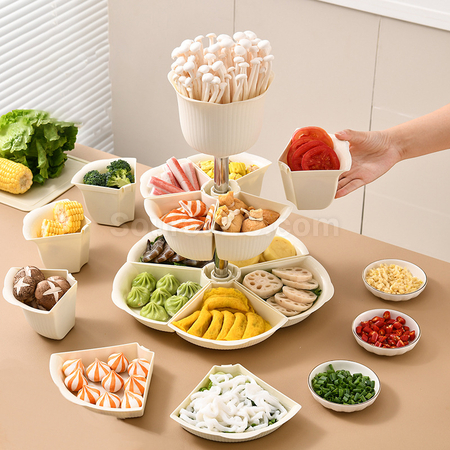 Rotating Hot Pot Ingredient Preparation Plate