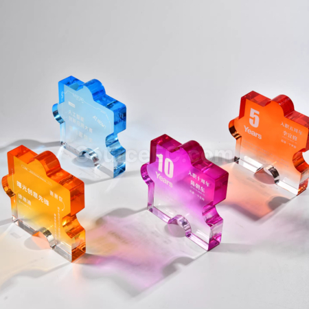 Customization High-End Gradient Creative Ligsaw Puzzle Crystal Trophy Corporate Gifts