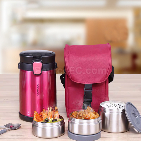 Lock & Lock Large Capacity Stainless Steel Insulated Multi-Layer Lunch Box