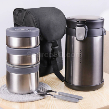 Customization Lock & Lock Large Capacity Stainless Steel Insulated Multi-Layer Lunch Box Corporate Gifts