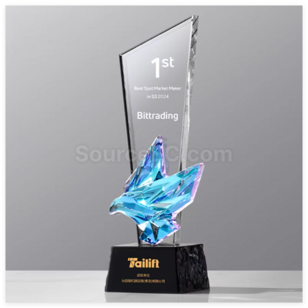 Customization Colorful Flying Dove Crystal Trophy Corporate Gifts
