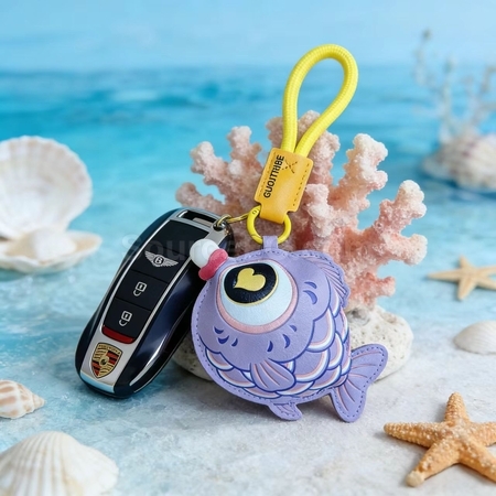 Customization Bubble-blowing fish squeeze toy keychain Corporate Gifts
