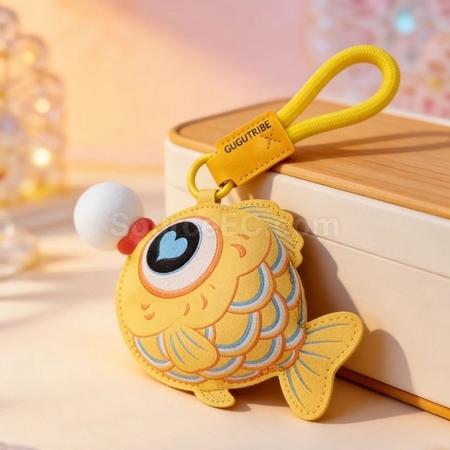 Customization Bubble-blowing fish squeeze toy keychain Corporate Gifts