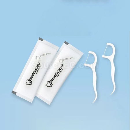 Disposable dental floss in individual packaging