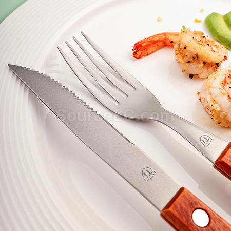 Customization Titanium Wood Tableware Set Corporate Gifts