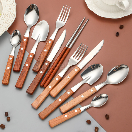 Customization Titanium Wood Tableware Set Corporate Gifts