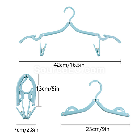 Customization Folding Clothes Hanger With Storage Bag, Travel Clothes Drying Rack Corporate Gifts