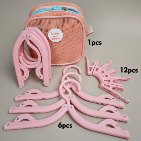 Customization Folding Clothes Hanger With Storage Bag, Travel Clothes Drying Rack Corporate Gifts