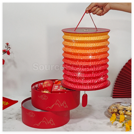 Hand-Held Lantern Round Gift Box